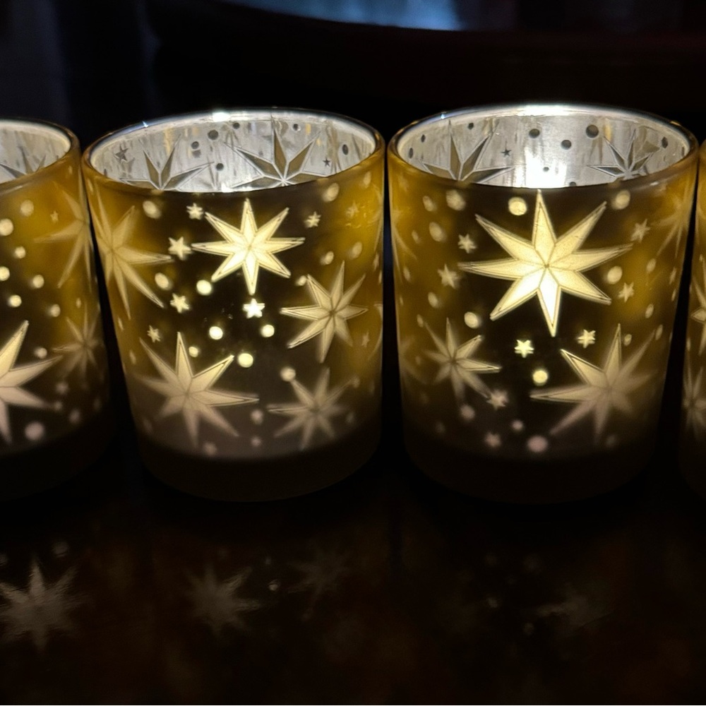 Yankee candle votive candle holders holiday set of 4 - Picture 2 of 3